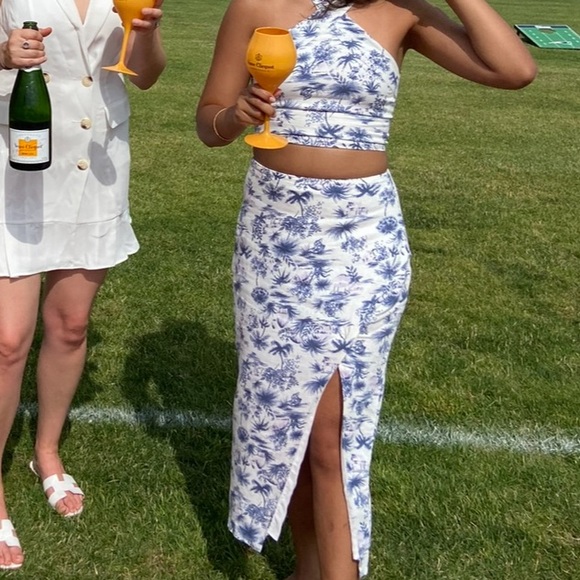 abercrombie & fitch linen blend halter top + midi skirt set. worn once. - Picture 10 of 10